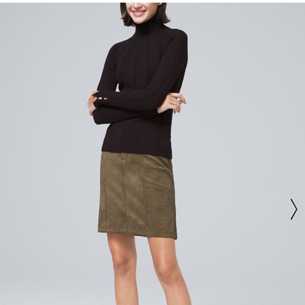 White House Black Market Faux Suede Skirt